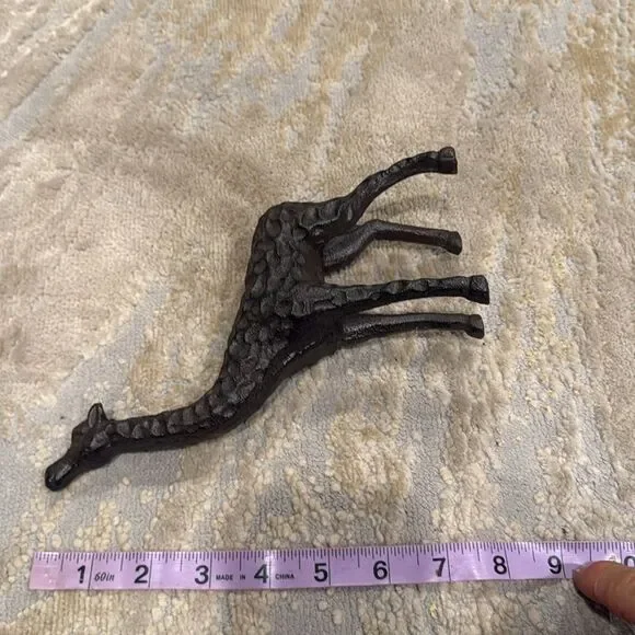Bronze Tone Metal Giraffe Figural Sculpture EUC cast iron heavy - Picture 7 of 8
